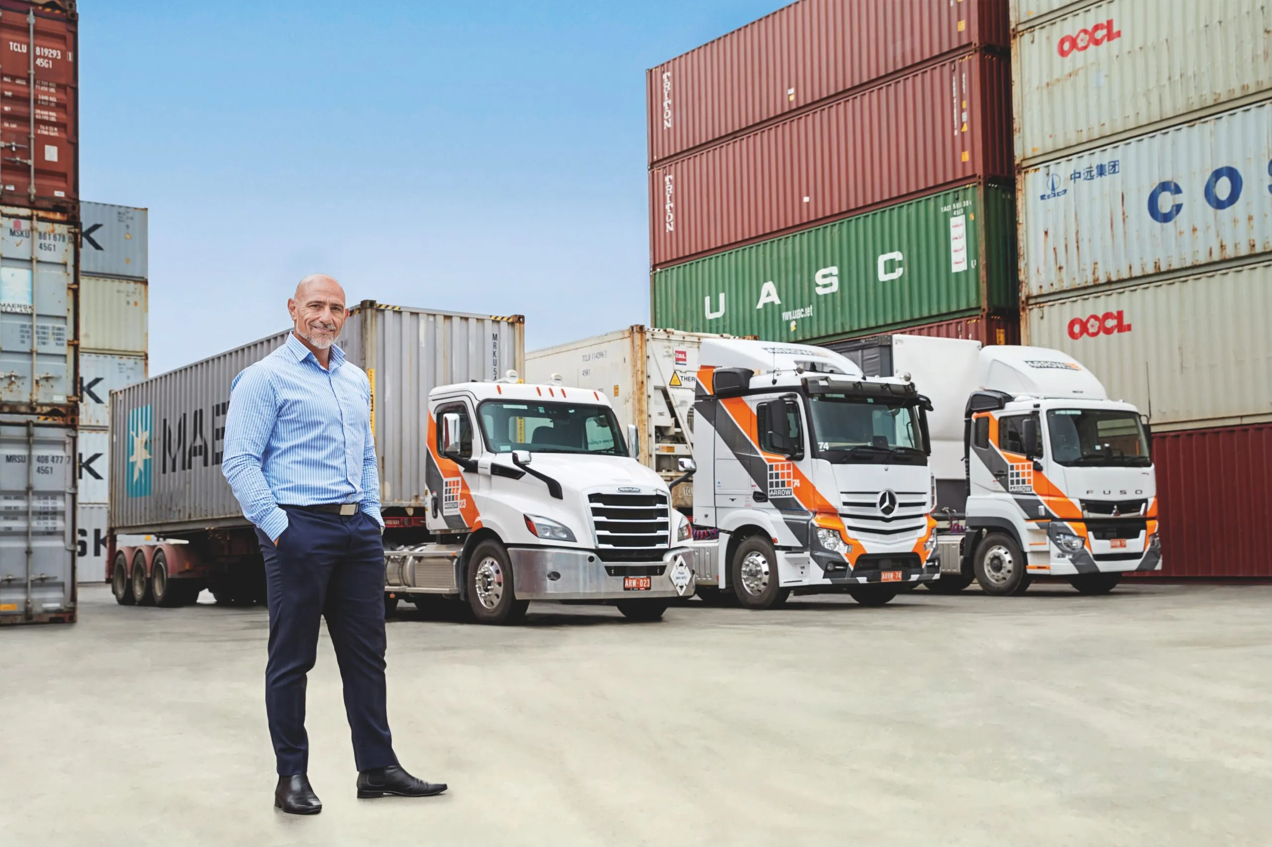 Craig Webster, Managing Director of Arrow Transport, on site