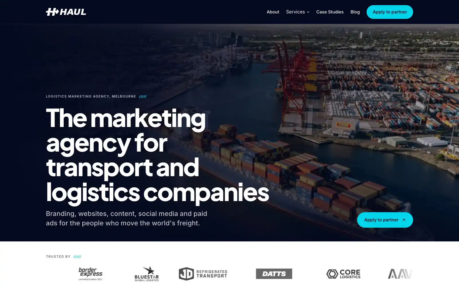 The HAUL Agency homepage, rebuilt in 2026 as a static site on Astro and Netlify