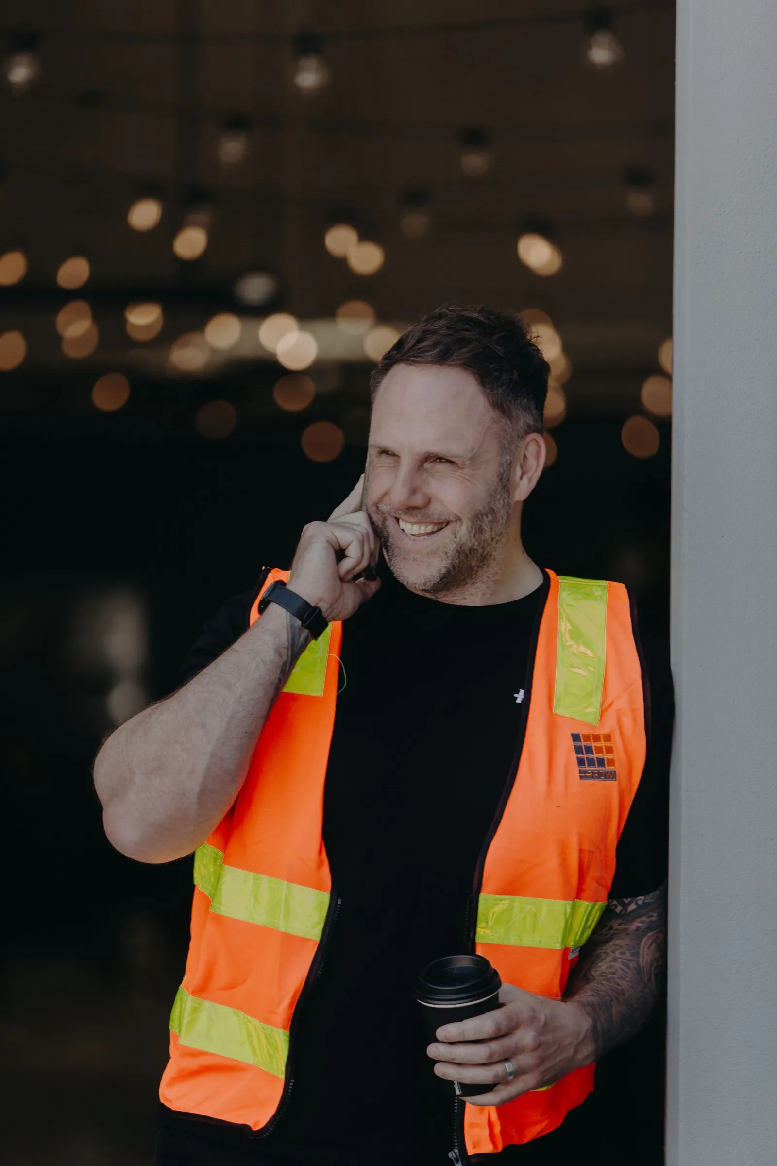 Pete Lynagh on the phone at a client site